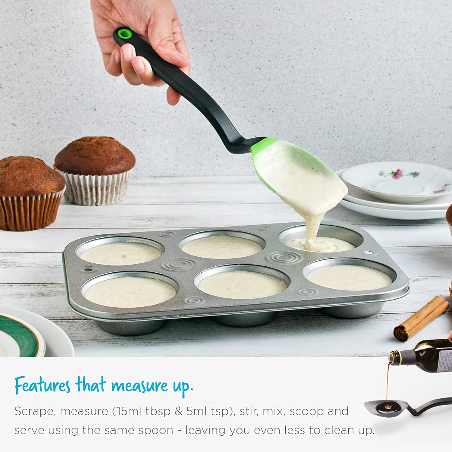 Supoon Dreamfarm Supoon | Non-Stick Silicone Sit Up Scraping & Cooking Spoon ...