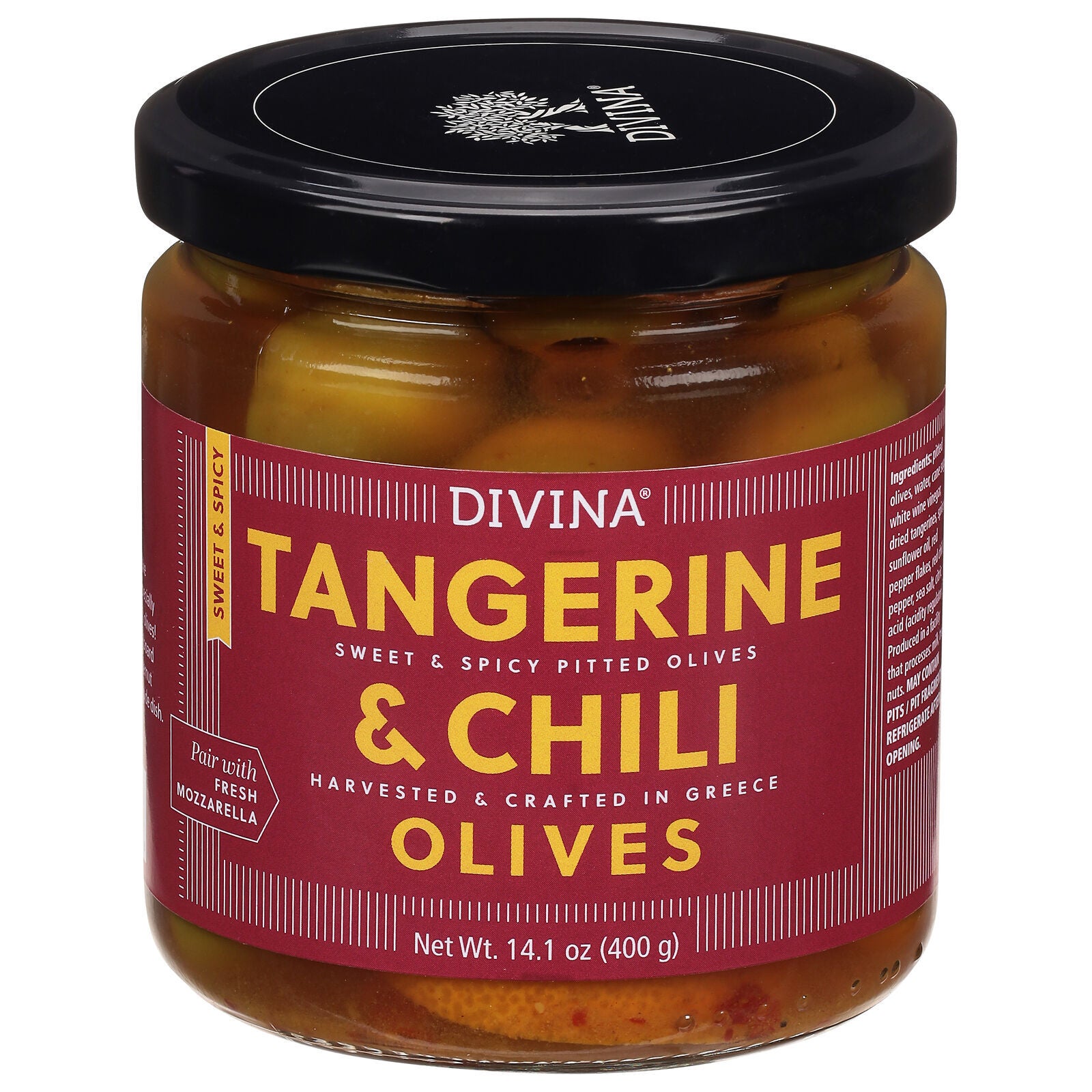 Divina Tangerine Chili Olives | The Ancient Olive Gourmet